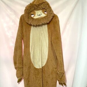 LETS CELEBRATE HALLOWEEN NEW W/Tag WO SIZE LARGE SLOTH PAJAMAS COSTUME TAN CLEAN